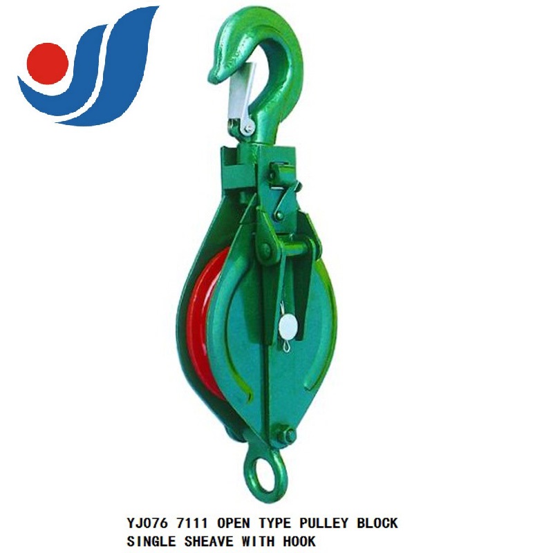 YJ076 OPEN TYPE PULLEY BLOCK SINGLE SHEAVE WITH HOOK