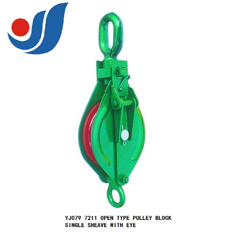 YJ079  OPEN TYPE PULLEY BLOCK SINGLE SHEAVE WITH EYE