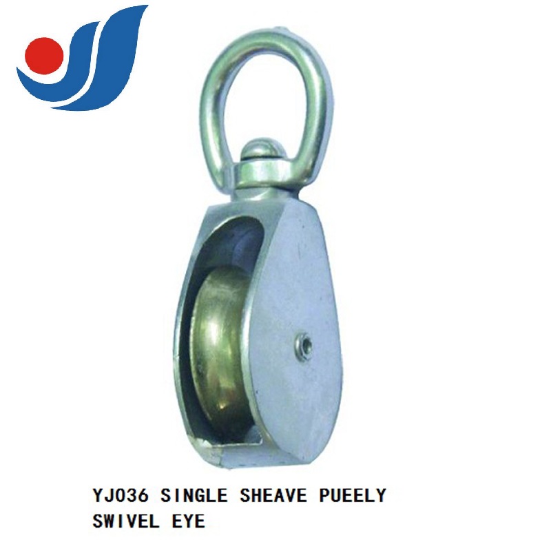 YJ036 ZINC SINGLE SHEAVE PULLEY SWIVEL EYE