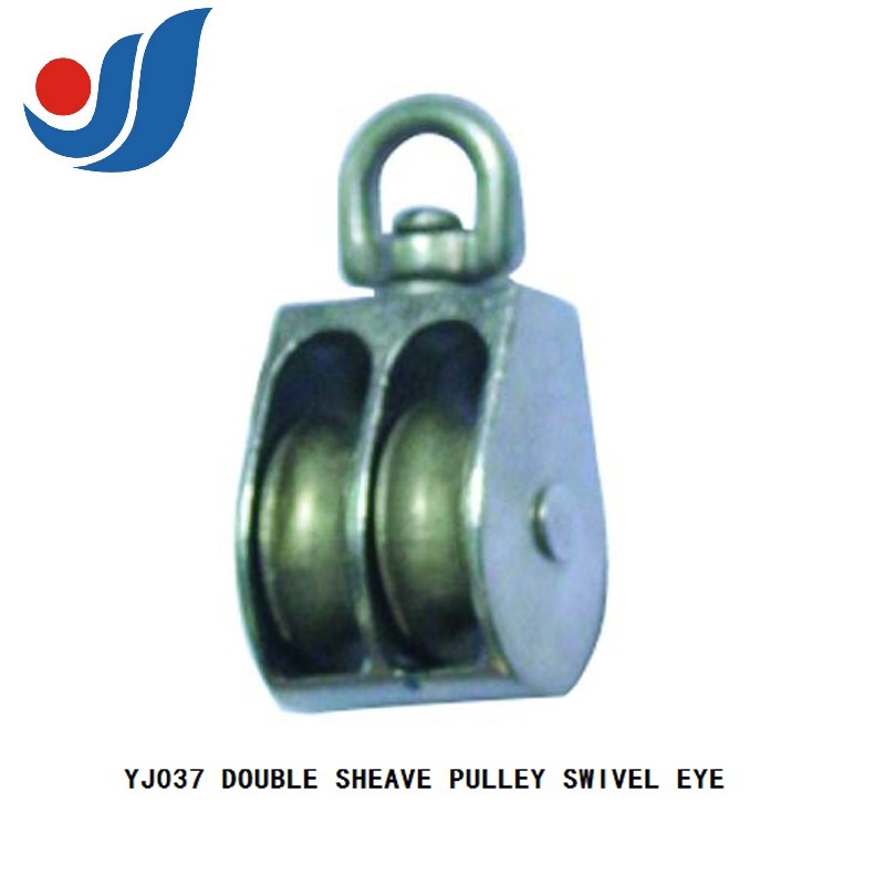 YJ037 ZINC DOUBLE SHEAVE PULLEY SWIVEL EYE 