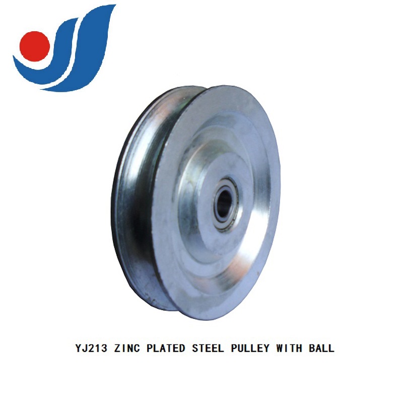 YJ213 ZINC PLATED STEEL PULLEY WITH BALL