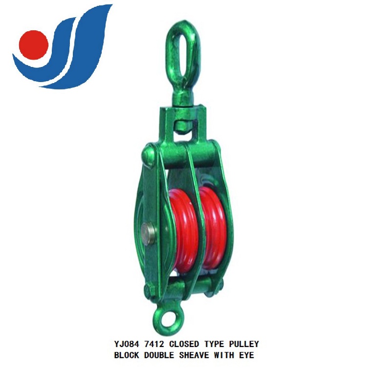 YJ084 7412 CLOSED TYPE PULLEY BLOCK DOUBLE SHEAVE WITH EYE