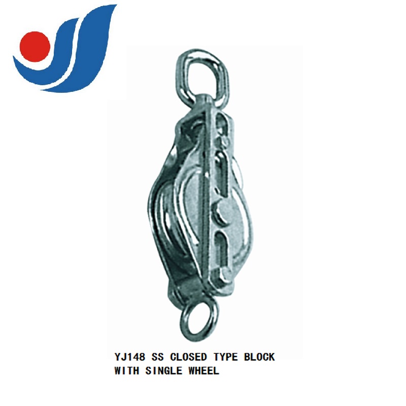 YJ148 SS CLOSE TYPE BLOCK WITH SINGEL WHEEL 